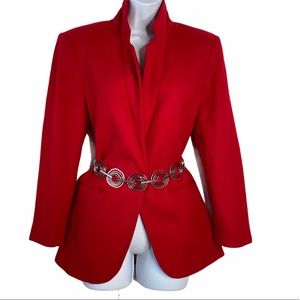 Beautiful VINTAGE Red Wool Blazer Size 6